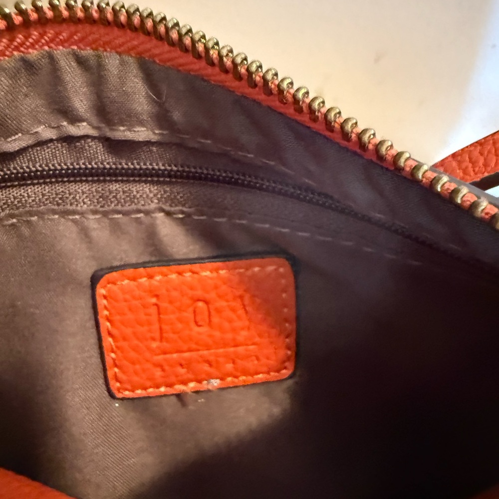 Joy Susan Crossbody Purse Wristlet Clutch Vegan Faux Leather Orange NWOT - Picture 6 of 6